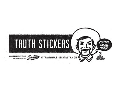 Big Tex Was an Inside Job stickers - packaging fun lance mcilhany package parody stamp sticker texas