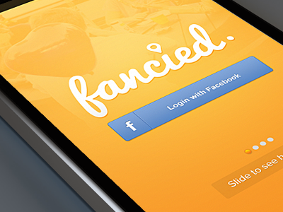 Fancied Splash Page (How it works) app bullets facebook login how it works indicator iphone splash login logo slider splash page ui user interface