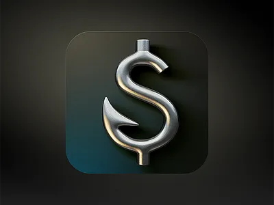 Cardume Icon App dollar fish fishery hook money