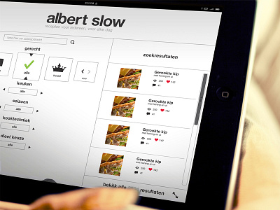 Recipe search app application blue college food interface ipad orange recipe recipes ui user interface