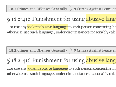 The State Decoded, Search Results open government opengov search results the state decoded