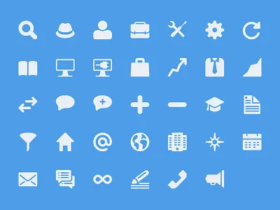 CompanYoung - Icon Pack 2.0 bag book computer curriculum curriculum vitae economy everything flat fresh graduation hat home icon pack icons infinite megaphone profile refresh resume settings statistics suit talk technical trade trainee work