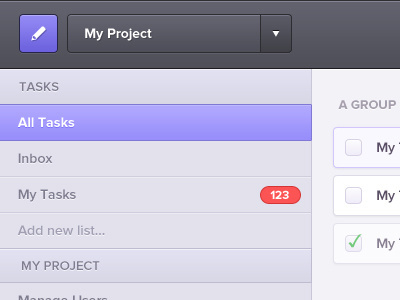 Task Manager client crm list project task ui