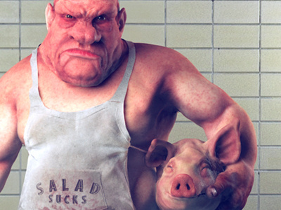 Butch 3d art butcher caricature character character design concept design illustration sculpting zbrush