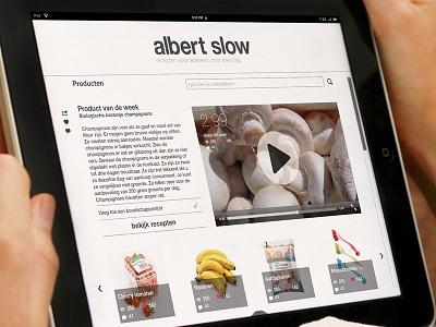 Product information app application blue college food interface ipad orange recipe recipes ui user interface