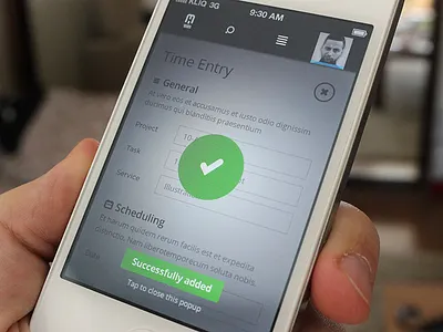 Success Popup add app black circle design interaction ios menu minimal mobile responsive ui ux web website