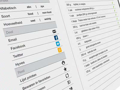 Settings app application blue college food interface ipad orange recipe recipes ui user interface