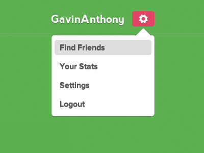 Glasses of Water Dropdown Menu bacon desktop dropdown flat glasses of water green interface menu navigation ui user web