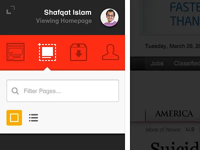 Cms Mock 2 bar cms icons navigation newscred search searchbar tabs user