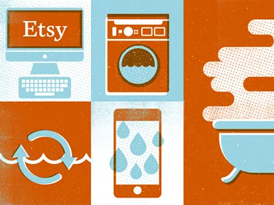 Rinse and Repeat aiga etsy halftone illustration misregister texture wash