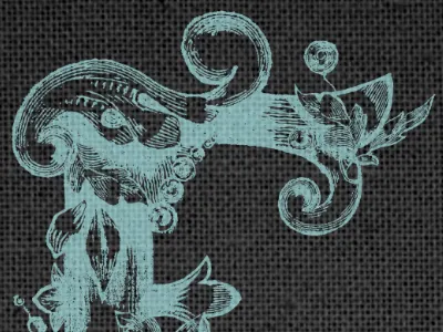 Monogram f fabric floral illustration letter logo monogram texture typography vector vintage