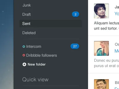 Sidebar app client email flat hotmail mac mail menu message microsoft ms outlook sidebar