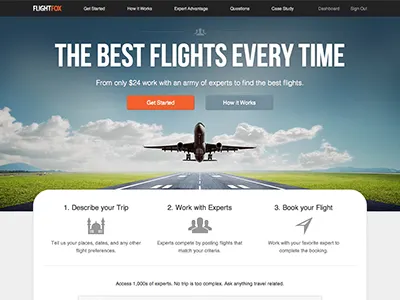 Flightfox Home Page flightfox homepage