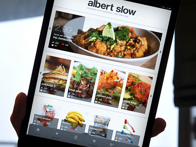 Home Vertical app application blue college food interface ipad orange recipe recipes ui user interface
