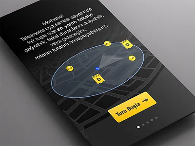 Taksimetre App Walkthrough cab ios iphone map navigation sahan eken taksi taksimetre taxi ui user experience user interface walkthrough