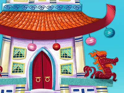 Emperor's Palace chinese corel digital dragon illustration painter palace prop puppet