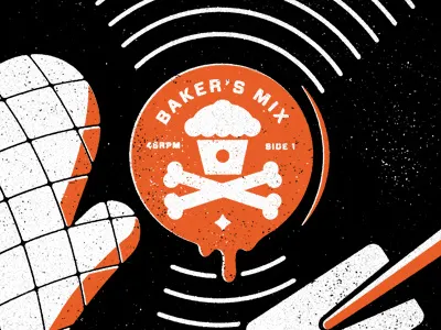 Baker's Mix blksmith illustration johnny cupcakes paid dues smith texture tshirt