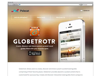 Project page icon iphone menu polecat project simple site web