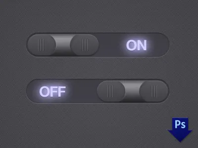 Midnight Toggle Switches freebee psd radios toggles ui