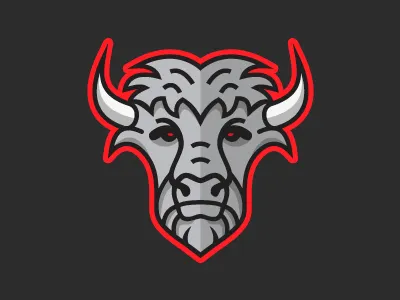 Angry Buffalo angry animal bison buffalo bull design face gray head horns illustration nose steppe vector wild west