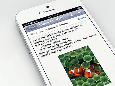 Notes apple blue clownfish icloud ios iphone notes