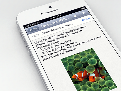 Notes apple blue clownfish icloud ios iphone notes