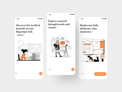 Journal App On Boarding Screen app design app screens concept design design project ios journal app uidesign uiux