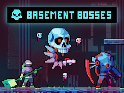 Basement Bosses Pixel Art Sprite Pack 2d art asset assets boss bosses character characters enemy game game assets gamedev indie monster monsters pixel pixelart pixelated sprite spritesheet