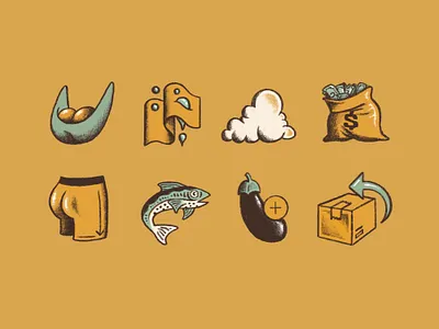 Sketchy Icon Set antibunching breathable bulgeenhancing cloud drawing eggplant fabric fish free icons illustration ipad moisturewicking money moneybag pouch procreate return soft underwear