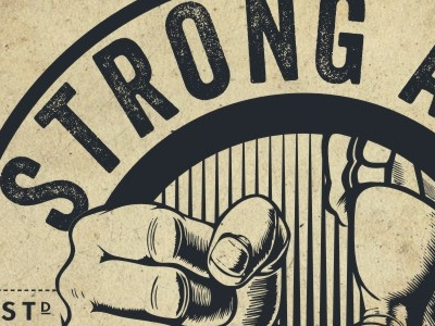 Strong Arm Logo arm beer branding brewery design emblem etching fist hand drawn illustration logo logo design old school strong vector vintage