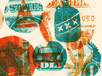 1040 Good Buddy: Group show beer budget dollar two color pizza silk screen weed