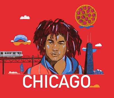 Chicago - Illustration character chicago cities cities illustrated city city illustration design illustration illustrator people portrait portrait illustrated portrait illustration procreate usa
