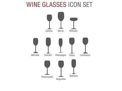 Wine glasses icon set android app application button experience free freebie glass glasses graphics icon icons illustrator interface ios ipad iphone mac phone photoshop psd simple tablets ui user ux vector vectors wine