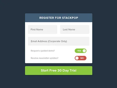 Registration button field flat form off on register registration sign signup switch toggle ui up