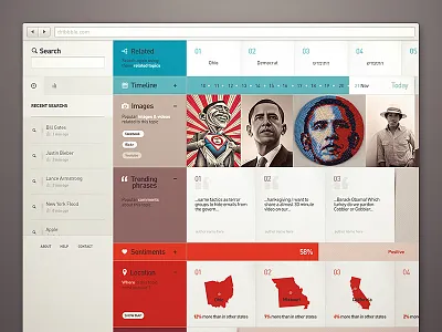 Olyfe dashboard calendar dashboard grid map modular modules search webdesign