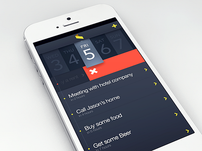 Task Manager App app calendar clean dark date delete iphone list mark reminder slide table task time timeline todo ui