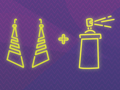 Radical! earrings eighties hairspray neon poster razer shapes stellar zig zag