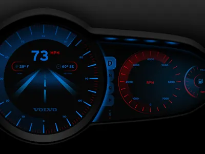 Volvo architecture automobile car dashboard infographic information interface ui