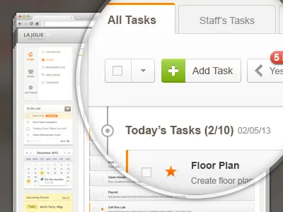 Restaurant App ToDo Part action add app calendar call to action cards dashboard dropdown important left menu list management notification projects restaurant stats status bar sticky note tabs task task stream ui user ux