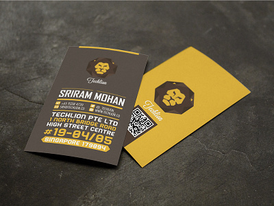 Techlion Corporate Branding Project lion lion business card lion logo logo name card qr code typography typography business card