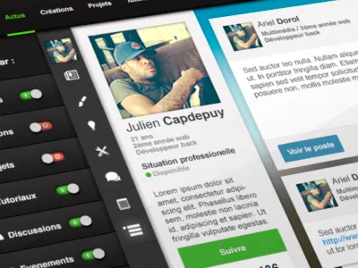 Cifamily - french creative social network active ad app blurred collapse desktop digital flat flatdesign follow ipad metro metro ui off on picto pictogram responsive slide slider social social network switch tablet tabs touch ui ux web application webapp