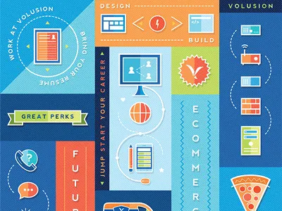 Career Flyer ecommerce icons illustration nevis pizza texture work