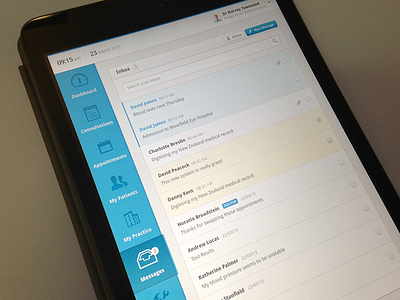 Clinical Dashboard - Messages app dashboard data email health inbox ipad medical messages preview responsive ui user interface ux web app