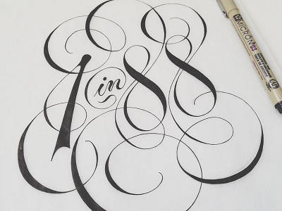 1 in 88 autism decorative design flourishes lettering micron numbers paper pen script typography