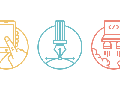 Illustration Series | Animated design development icon illustration iphone jetpack rocket series set