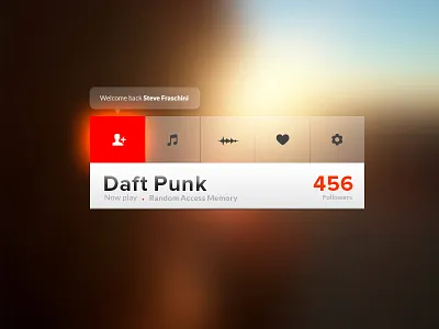 Soundcloud Nav android app clean flat follow grey ios iphone mobile music nav navigation orange soundcloud transparent ui ux white