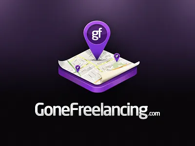 GoneFreelancing - Updated Logo icon logo logo design map map marker marker navigation navigator pin purple safari