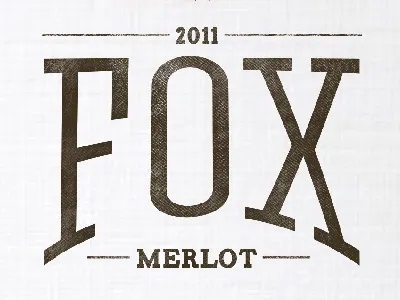 Fox Merlot Type and Label blurry fox label outside the lines pen splotch watercolor wine