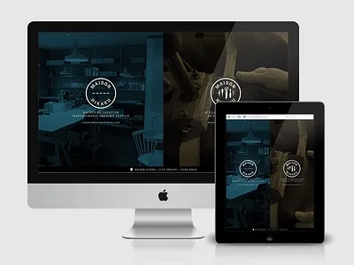 Maison Hikaku — Launch page imac ipad launch page leather logo logotype seal stamp typography vitesse webdesign