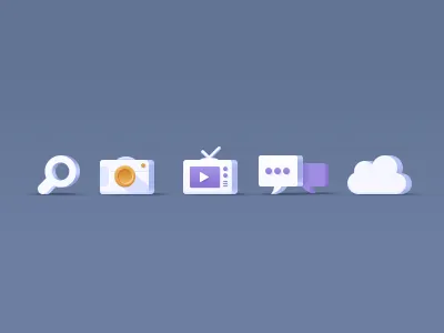 icon set for the new mixpanel 3d bubble camera cloud icons search tv